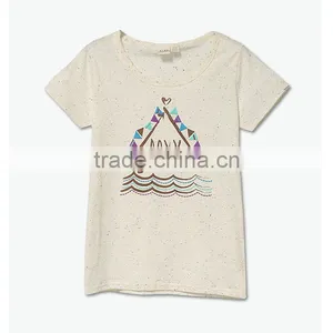 Ladies Cheap Print Tshirt100%bamboo Fiber Tshirt Slubbed Fabric Tshirt thumbnail-1