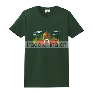 Rounded Hem 60% Cotton 40% Polyester Cheap Printing Muscle Fit t Shirt thumbnail-4