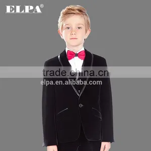 ELPA NXB0027 Three Pieces Boy Suits Black Wholesale Velvet Fabric Kids Tuxedo Suits thumbnail-1