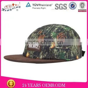 Custom Leather Logo 5 Panel Hat Cap Beautiful Hats for Girls thumbnail-1