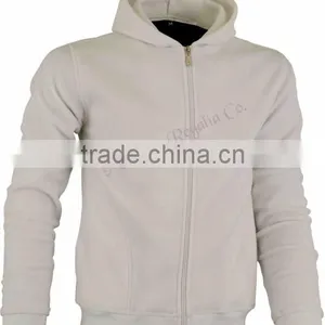 Men's Full Zip Fleece Hoodie, Sweatshirts,White Hooded Sweater thumbnail-1