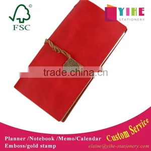 Custom Retro Journal Planner PU Cover Loose Leaf Notebook Removable Inner Pages thumbnail-1