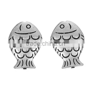 Zinc Based Alloy Spacer Beads Fish Animal Antique Silver thumbnail-3