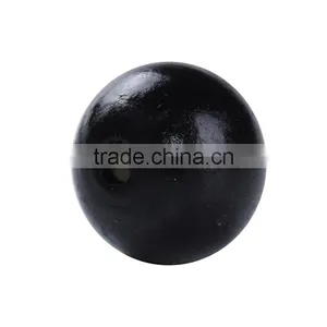 High Quality Round Black Printing Hinoki Wood Beads thumbnail-1