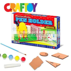 Natural Wood Kit Color Your Wooden Soccer Pen Holder thumbnail-3