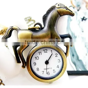 Free Shipping!!!42mm Cartoon Steed Pendant Pocket Watch @ Mixed Antique Bronze Mechanical Locket Watch Pocket WPP006 thumbnail-1