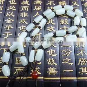 HEtian Jade Authentic Green Jade Seed Makings Handmade Necklace Jewels Jade Stone thumbnail-2