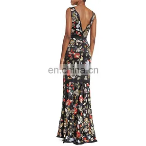 2016 Apparel Silk Embroidery Tapered Straps Prom Tube Dress Long thumbnail-3