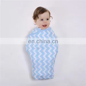 Custom LOGO Blue Boy Infant Newborn 100% Cotton Bamboo Baby Wrap Swaddle Blanket thumbnail-1