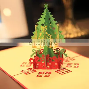 Christmas Pop up Cards Christmas Tree Merry Christmas Card for New Year Greeting Gift Card thumbnail-1