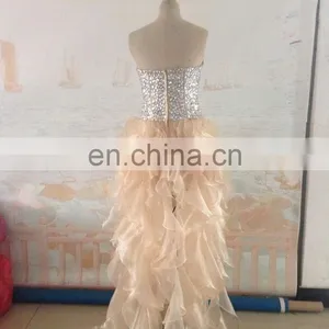 2016 Real Picture Custom Sweetheart With Crystal A-line Prom Dresses Long Organza Zipper Back Party Gowns Vestidos thumbnail-4