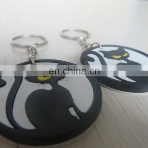 Round Double-sided 3d Embossed Pvc Keychain With Cat Logo thumbnail-5