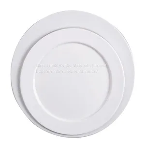 Hotel and Restaurant Use Melamine Ceramic Plain White Round Dinner Plate thumbnail-1
