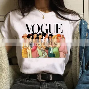 European and American Fashion Princess Print Summer Casual Short-sleeved Fashion Brand Lady T-shirt thumbnail-2