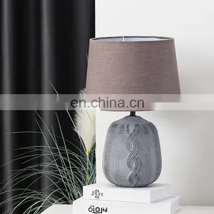 New Arrival Hotel Bedroom Decoration Exquice Desk Lamp Hot Sales Antique Grey Ceramic Table Lamp thumbnail-2