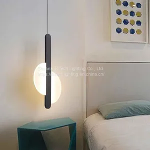 Novelty Nordic Led Pendant Lights For Living Room Bedroom Bedside Bar Wall Decor Lighting Geometry Hanging Lamps Kitchen Fixture thumbnail-3