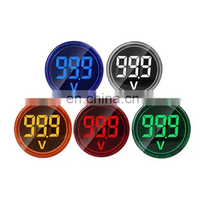 22mm DC 6-100V Voltmeter Round Mini LED Digital Voltage Indicator Voltage Meter Tester Precision Voltmeter thumbnail-1