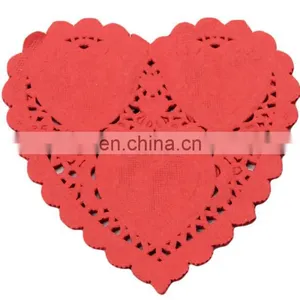 Top Selling Colorful Valentine Heart Shape Paper Lace Doily thumbnail-1