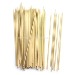Disposable Long Barbecue Sticks Round Bamboo Kebab Skewer Sticks 150mm thumbnail-1