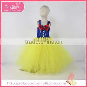 Yellow Girls' Pleated Skirt With a Red Tie Halloween Costume Gauze Dress Supplier's Choice thumbnail-1