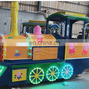 Funfair Rides Fiberglass Battery Operated Electric Trackless Tourist Train for Kids to Ride for Sale thumbnail-5