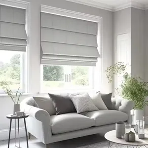 China Manufacturer Supplier Wholesale Hot Selling Lovely Romantic Blind Various Design Fashio Roman Curtain Fabric Curtains for The Living Room thumbnail-2