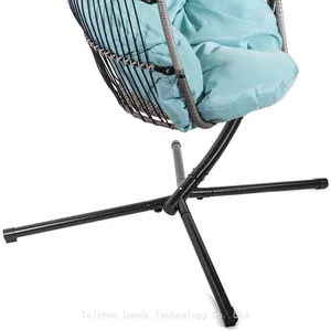 Durable Modern Outdoor Furniture Hanging Egg Swing Chair With Cushion PE Rattan Metal Frame Living Room Hotel Bedroom Courtyard thumbnail-4