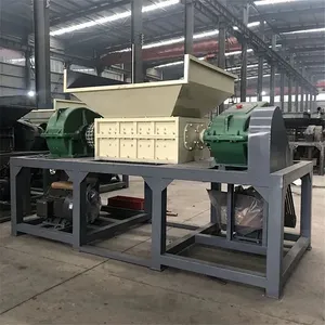Made in China Plastic Lumps Shredder Double Shaft Plastic Crusher Machine Plastic Bucket Drum Bucket Cask Crushing thumbnail-5