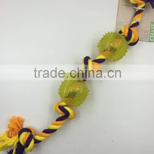 Pet Product Cotton Rope Rubber Ball Toy for Dog thumbnail-2