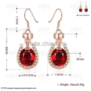 White Gold Plated Ruby Tack Shape Earring thumbnail-4