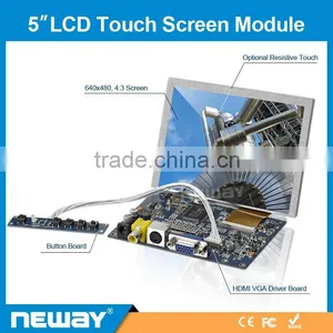4:3 Mini 5 Inch 4-wires Resistive Touch TFT Panel Skd Lcd Monitor thumbnail-1