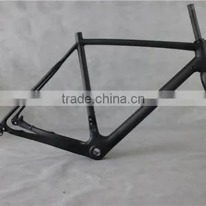 2015 Carbon Fiber CX Bike Frame Fork Thru Axle Cyclocross Disc-brakes Frame BB86 DI2 Compatible thumbnail-1