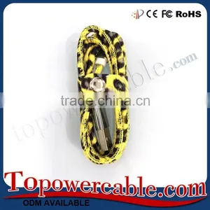 Factory Directly Sell Cheap Leopard Pattern Leather Micro Usb Cable Wires thumbnail-6