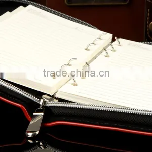 Business 6 Ring Binder Leather Zippered A5 Notebook thumbnail-3