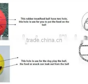 Durable Rubber Dog Treat Ball , Dog Toys .- New thumbnail-3