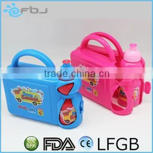 ~ Plastic Kids Double Microwave Lunch Box Food Container With Soup Cup thumbnail-3