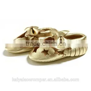 Gold Baby Moccasins,Baby Toddler Leather Moccasins,Crib Shoes Quality Choice thumbnail-1