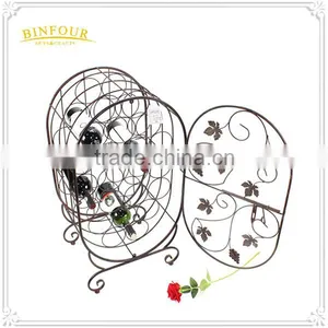 Metal Wine Rack Iron Bottle Wine Cabinet Antique Style Home Furniture thumbnail-1