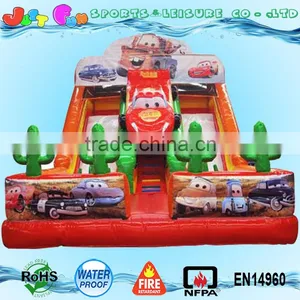 New Desined Giant Commercial Grade Two Lane Inflatable Dry Slide for Adults and Kids for Sale,inflatable Cars Dry Slide thumbnail-1