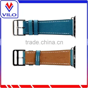 Genuine Leather Double Tour Replacement Watchband With Adapter Clasp for IWatch Apple Watch Band 38mm 42mm thumbnail-5