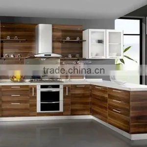 Wooden Color Melamine Kitchen Cabinets thumbnail-1