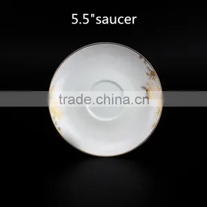 Round Shape Fine Bone China With Golden Flower Decal 200ml Cup With Saucer thumbnail-4