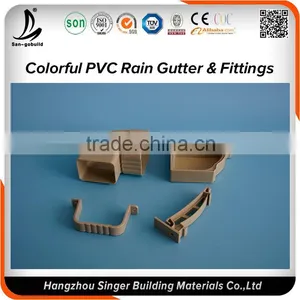 Hangzhou Factory PVC Rain Gutter, Plastic Material 5.2 Inch Rectangular Gutter thumbnail-2