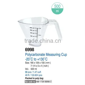 Best PC Triangle Transparent Small Plastic Clear Measuring Cup With Handle for Cooking With Handle Kitchen Tools thumbnail-1