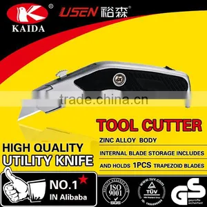 Tool Cutter Trapezoid Blade Zinc Alloy Retractable Safety Knife Carpet Cutter thumbnail-3