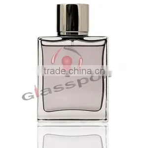 100ml Square Perfume Glass Bottle With Metal Cap, Costmetic Glass Bottle thumbnail-2