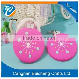 Colorful Round Booming Soft Pvc Key Chains of Nice Hand Touch as the Chrismas Tree Decoration for Fun and in Low Costs for Sale thumbnail-2