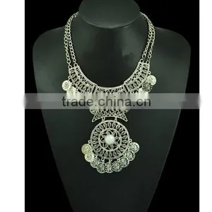 2016 Gypsy Coin Tassel Collar Bohemian Vintage Exaggerate Necklace thumbnail-2