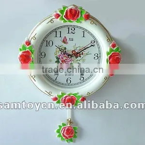 6 Rose Styles Pendulum Wall Clock SM097803 thumbnail-1
