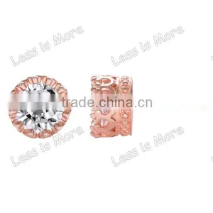 Gun Metal Crown Setting CZ Silver Stud Earrings thumbnail-3